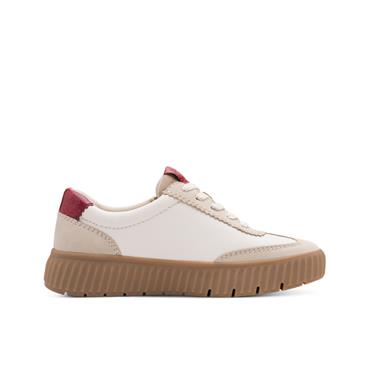 Tamaris Anne Platform Gumsole Trainer - Beige Red