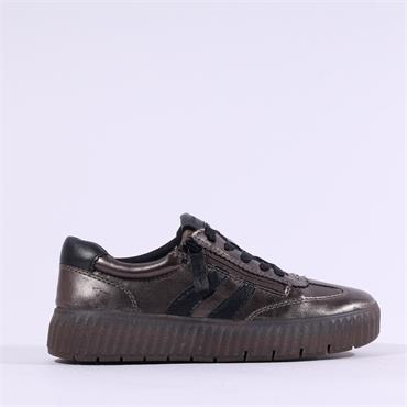 Tamaris Anne Platform Gumsole Trainer - Pewter
