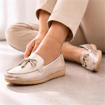 Tamaris Comfort Joy Wedge Mocassin - Light Gold Leather