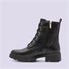 Tamaris Samira Zip Detail Laced Boot - Black Gold Leather