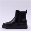 Tamaris Cora Low Wedge Boot Side Zip - Black Leather