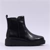 Tamaris Cora Low Wedge Boot Side Zip - Black Leather