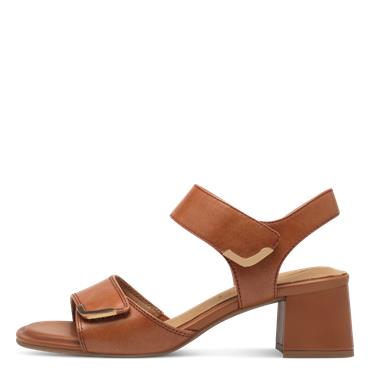 Tamaris Ambra Double Velcro Sandal - Cognac Leather