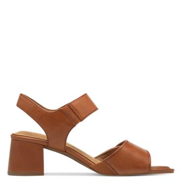 Tamaris Ambra Double Velcro Sandal - Cognac Leather