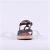 Tamaris Marisa T Bar Cork Wedge Sandal - Black Leather