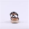 Tamaris Marisa T Bar Cork Wedge Sandal - Black Leather