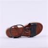 Tamaris Marisa T Bar Cork Wedge Sandal - Black Leather