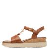 Tamaris Marisa T Bar Cork Wedge Sandal - Cognac Leather