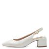 Tamaris Slingback Low Block Heel Shoe - Pearl