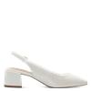Tamaris Slingback Low Block Heel Shoe - Pearl