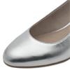 Tamaris Slingback Low Block Heel Shoe - Silver Leather