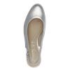 Tamaris Slingback Low Block Heel Shoe - Silver Leather