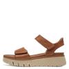 Tamaris Tessa Double Velcro Strap Sandal - Tan Leather