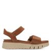 Tamaris Tessa Double Velcro Strap Sandal - Tan Leather