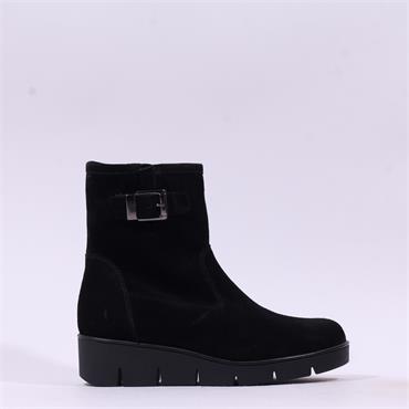 Gabor Entrust Wedge Ankle Boot Strap - Black Suede