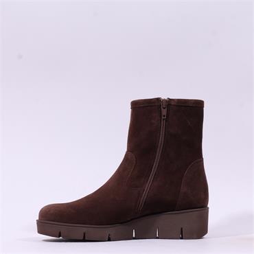 Gabor Entrust Wedge Ankle Boot Strap - Brown Suede