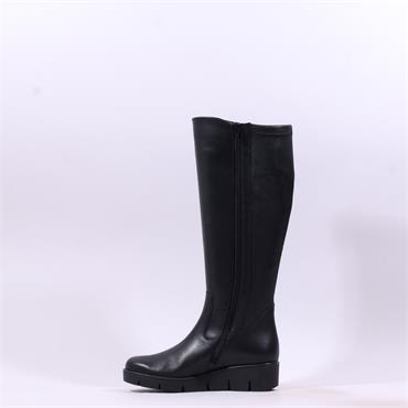 Gabor Envision Medium Calf Wedge Boot - Black Leather