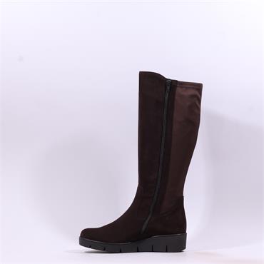 Gabor Envision Medium Calf Wedge Boot - Mocca Suede