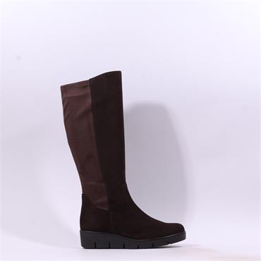 Gabor Envision Medium Calf Wedge Boot - Mocca Suede