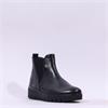 Gabor Dublin Low Wedge Gusset Boot - Black Leather