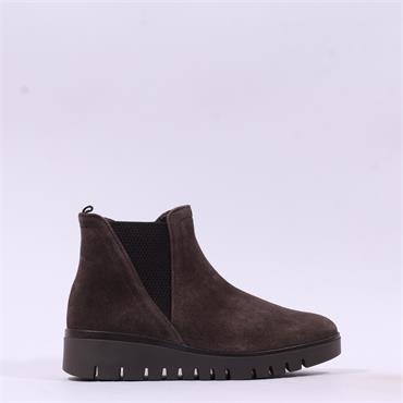 Gabor Dublin Low Wedge Gusset Boot - Mocha Suede