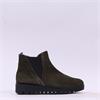Gabor Dublin Low Wedge Gusset Boot - Olive Suede