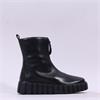 Gabor Shari Front Zip Wedge Ankle Boot - Black Leather