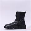 Gabor Shari Front Zip Wedge Ankle Boot - Black Leather