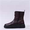 Gabor Shari Front Zip Wedge Ankle Boot - Bordeaux Leather