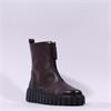 Gabor Shari Front Zip Wedge Ankle Boot - Bordeaux Leather