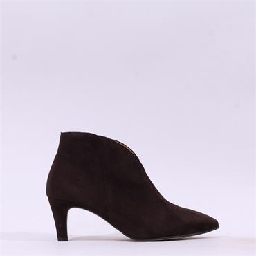 Gabor Terri Pointed V Cut Ankle Boot - Mocha Suede