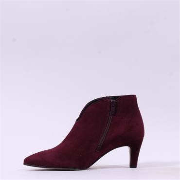 Gabor Terri Pointed V Cut Ankle Boot - Mulberry Suede