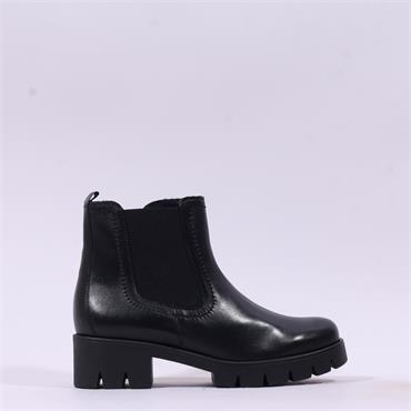 Gabor Bodo Chunky Sole Gusset Boot - Black Leather