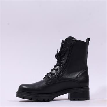 Gabor Countdown Twin Zip Laced Boot - Black Leather