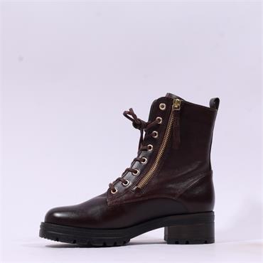 Gabor Countdown Twin Zip Laced Boot - Cognac Leather