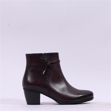 Gabor Ela Block Heel Rope Strap Boot - Bordeaux Leather