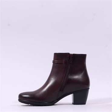 Gabor Ela Block Heel Rope Strap Boot - Bordeaux Leather