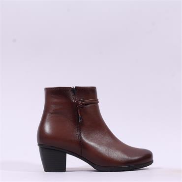 Gabor Ela Block Heel Rope Strap Boot - Tan Leather