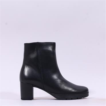 Gabor Essential Block Heel Ankle Boot - Black Leather