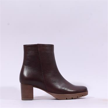 Gabor Essential Block Heel Ankle Boot - Cognac Leather