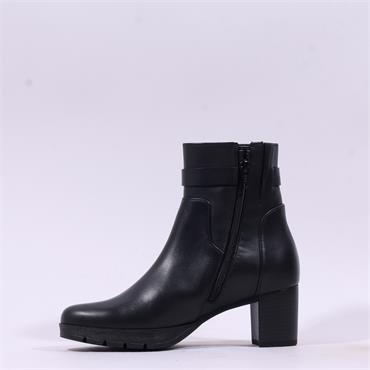 Gabor Emilia Block Heel Link Strap Boot - Black Leather