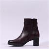 Gabor Emilia Block Heel Link Strap Boot - Bordeaux Leather