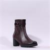 Gabor Emilia Block Heel Link Strap Boot - Bordeaux Leather
