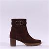Gabor Emilia Block Heel Link Strap Boot - Brown Suede