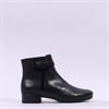 Gabor Bassey Low Heel Buckle Strap Boot - Black Leather
