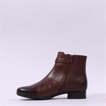 Gabor Bassey Low Heel Buckle Strap Boot - Tan Leopard