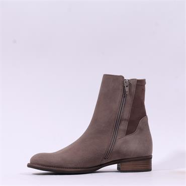 Gabor Barcelona Low Heel Ankle Boot - Taupe Suede
