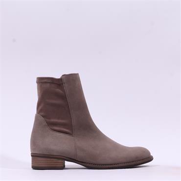 Gabor Barcelona Low Heel Ankle Boot - Taupe Suede