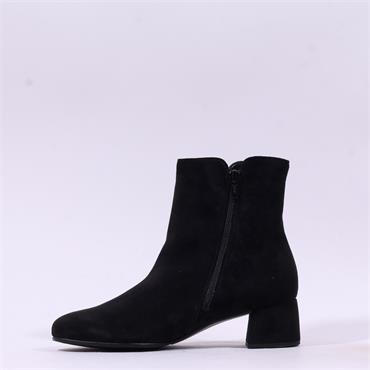 Gabor Abbey Block Heel Ankle Boot - Black Suede
