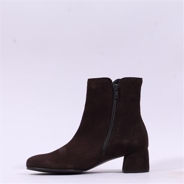 Gabor Abbey Block Heel Ankle Boot - Mocha Suede